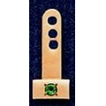 Rectangle Style Tab For Service Award Pins w/ One Synthetic Stone (Emerald)